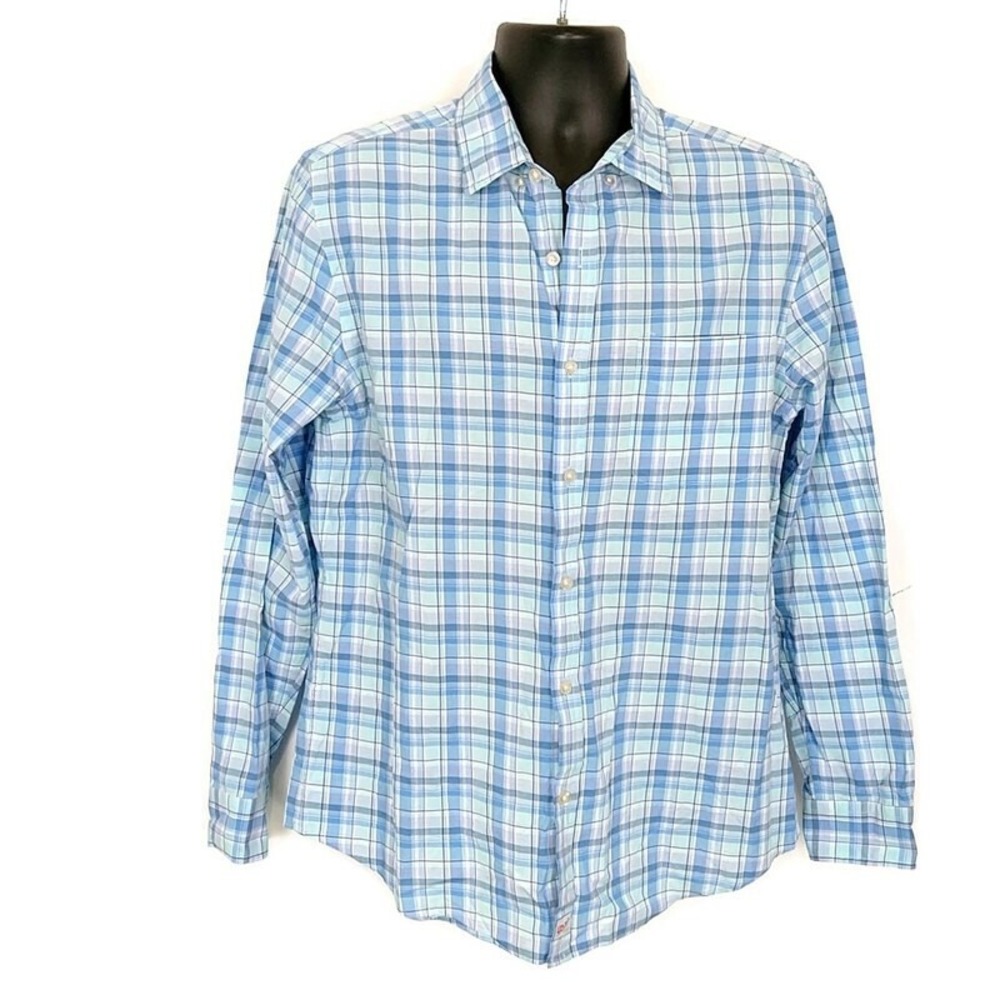 Vineyard Vines Button Down Mens M Blue Plaid Slim Fit Murray Shirt Long Sleeve